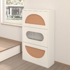 FurnitureR 25 Kg Max Load Capacity Wood Mirrored Shoe Cabinet