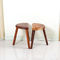 Vintage European Style High Quality Crescent Walnut Wood Stool With Lacquer